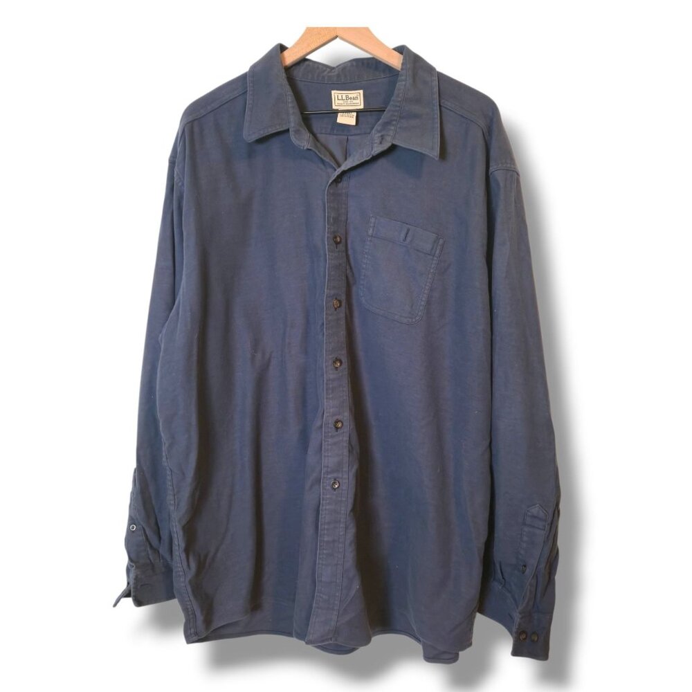 L.L. Bean shirt Mens XXL blue chamois long-sleeve button-up Casual
